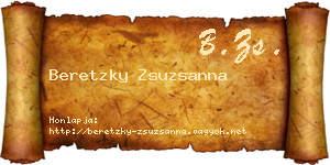 Beretzky Zsuzsanna névjegykártya